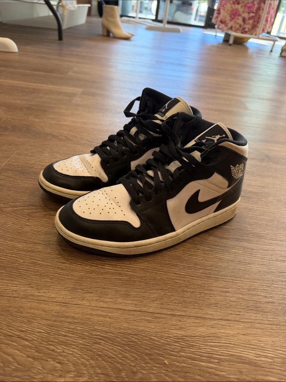 Nike Air Jordan 1 Mid Black and White Men’s Sneakers